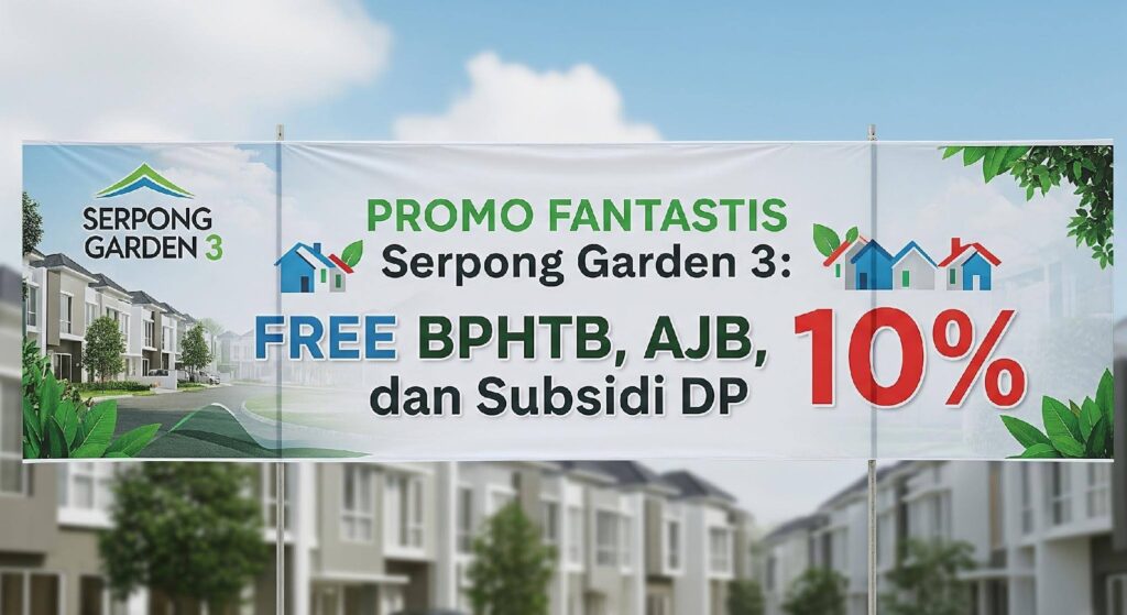 Promo Fantastis Serpong Garden 3: Free BPHTB, AJB, dan Subsidi DP 10%